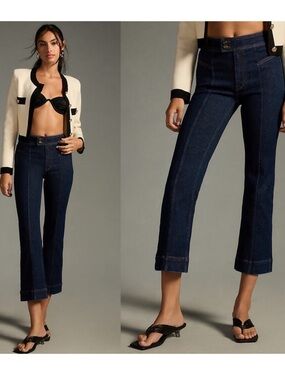 Anthropologie Pilcro The Nyhavn Mid-Rise Cropped Flare-Leg Jeans Womens Size 29